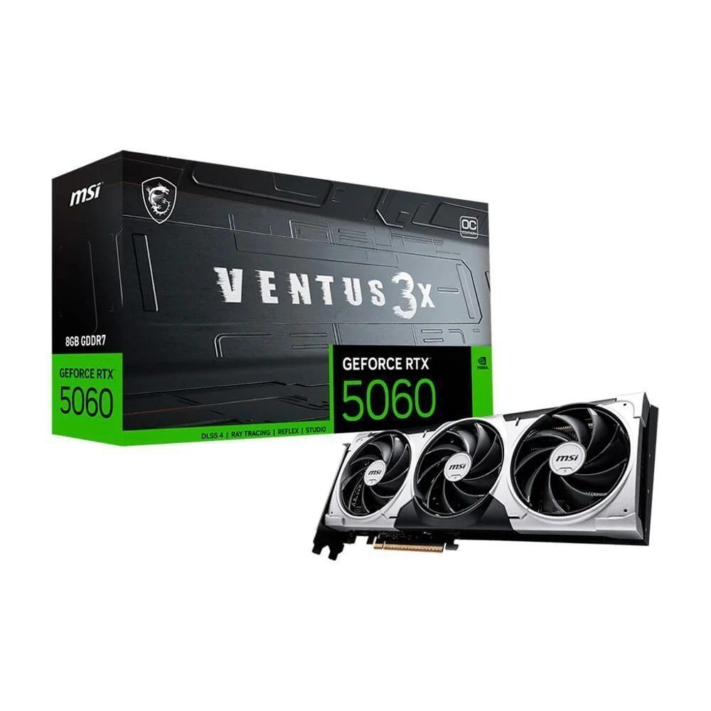 Placa de Vídeo MSI RTX 5060 8G VENTUS 3X OC NVIDIA Geforce 8GB GDDR7 🛒🎮