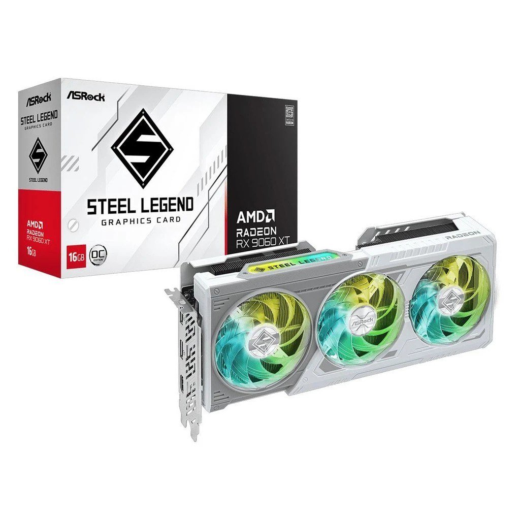 Placa de Vídeo Radeon Rx 9060 Xt Steel Legend Oc 16GB 128Bit  