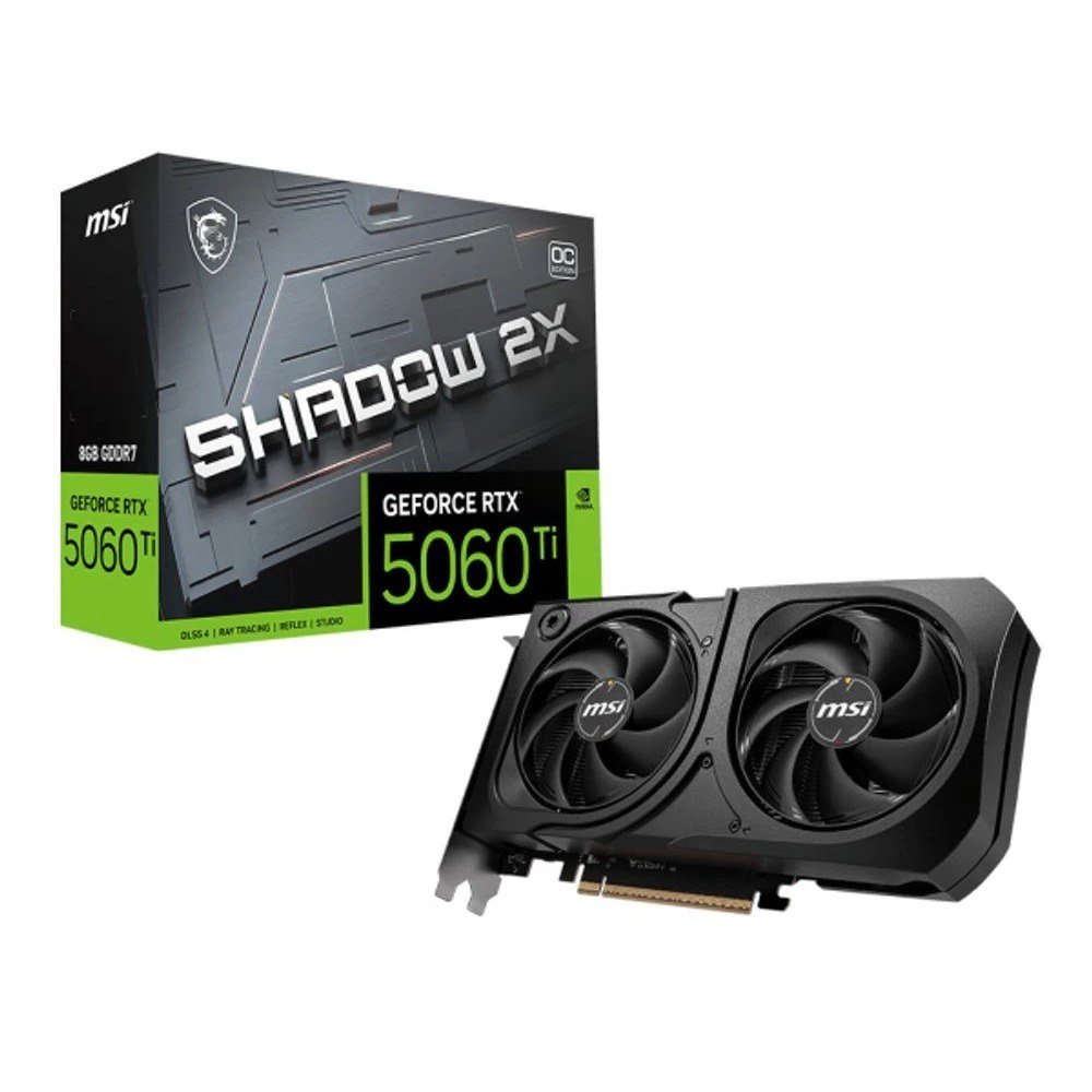 Placa de Vídeo GeForce NVIDIA MSI RTX5060TI 8GB Shadow 2x Oc Plus 8GB GDDR7 128 Bit 🖥️🎮