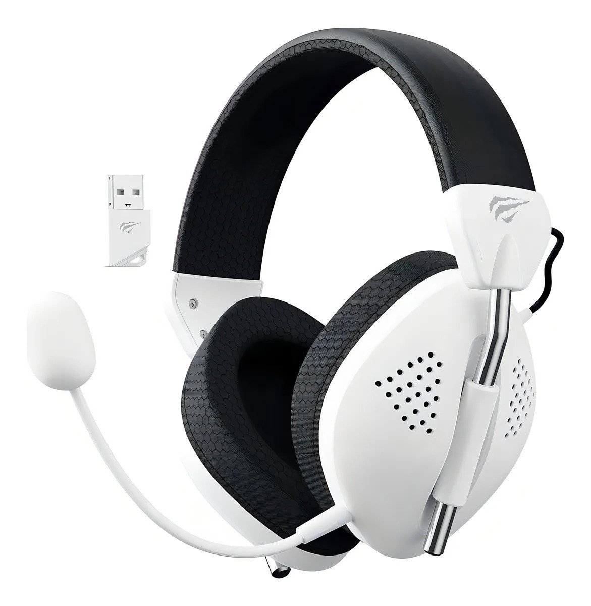 Headset Gamer Havit SEM FIO WIRELESS Fuxi H4 Bt 2.4ghz Type-c Branco 🎧