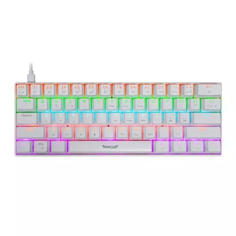 Teclado Mecânico TGT Sherman Compacto V2, Rainbow, ABNT2, Switch Huano Azul, Branco 🔥🔥🛒