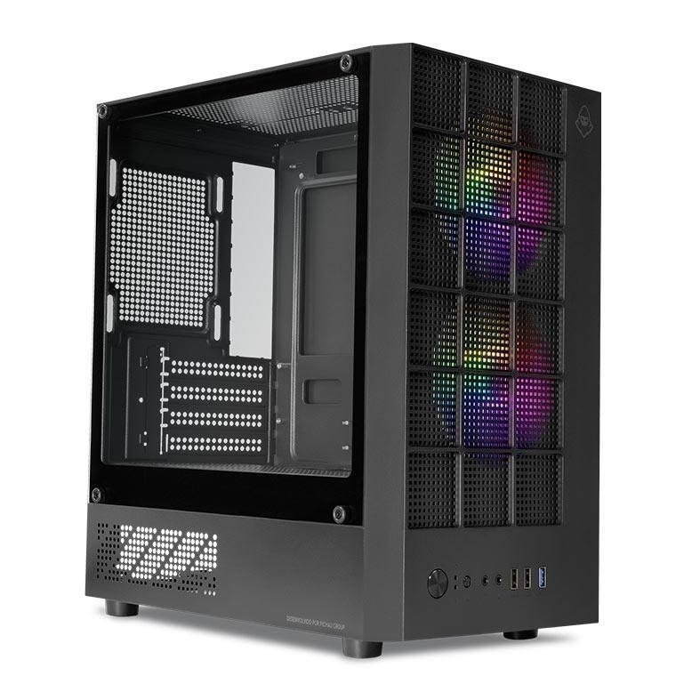 GABINETE GAMER MANCER GRIMORE, MINI-TOWER, LATERAL DE VIDRO, 2 FANS RAINBOW 🖥️🌀
