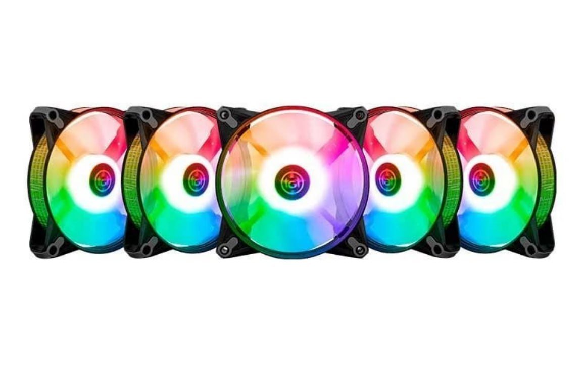 Kit Ventoinhas TGT Humber, ARGB, 5x120mm, com Controladora 🌀🖥️