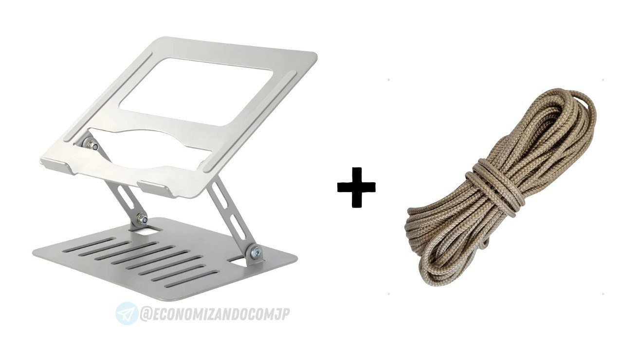 Suporte De Metal Ajustável Notebook Note Robusto Articulável + Corda 🛒
