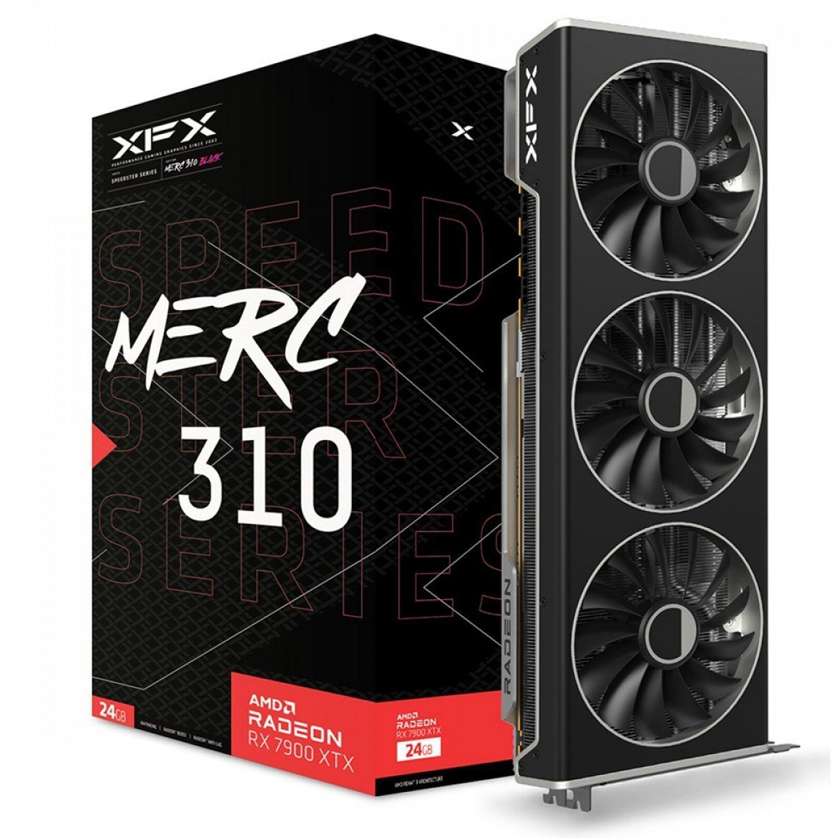 Placa De Vídeo XFX AMD Radeon RX 7900 XTX Speedster MERC 310 Black, 24GB, GDDR6, FSR, Ray Tracing 🖥️🎮