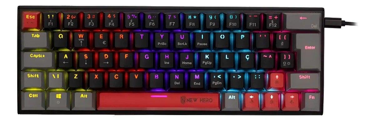Teclado Mecânico New Hero Titan Mini 60% Switch Blue ⌨️🎮
