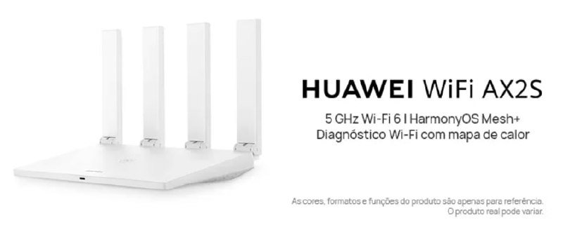 Roteador HUAWEI WiFi AX2S 5 GHz Wi-Fi 6 HarmonyOS Mesh+ EasyMesh Visualização de Diagnósticos do Wi-Fi Controle Parental 🛒