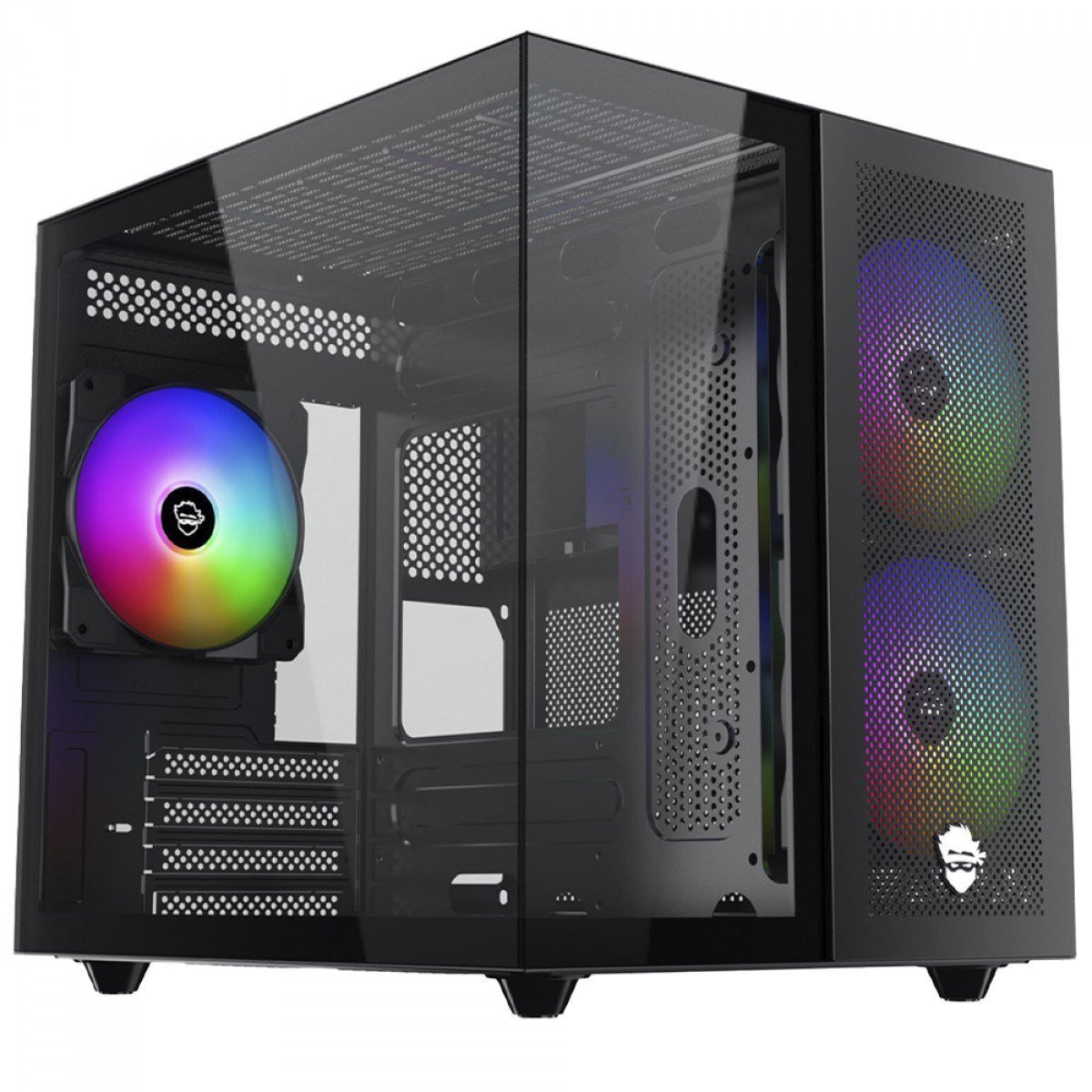 Gabinete Gamer Ninja Kazan X3, Mini Tower, Vidro Temperado, M-ATX, USB-C, Sem Fonte, Com 3 Fans, Preto 🖥️🆒