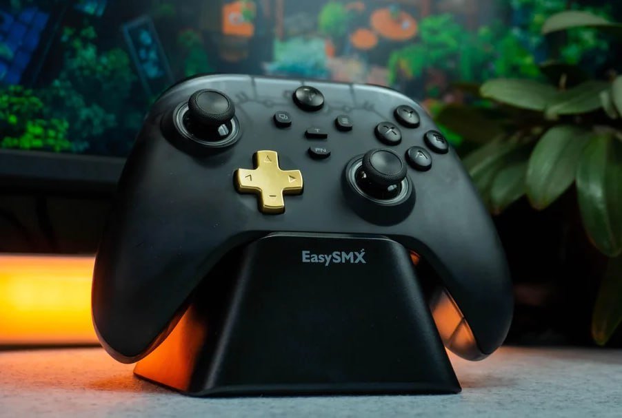 Controle Sem Fio EasySMX D05 RGB Compatível com PC/NS/TV/Celular com Dock de Carregamento Joysticks e Gatilhos Hall Effect 🇧🇷