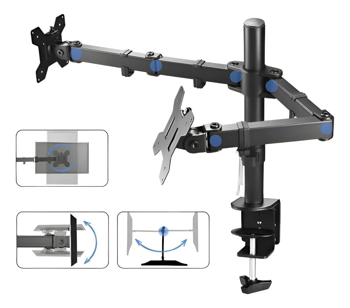 Suporte 2 Monitor TV Aço Mesa Articulado Vesa Ajuste Promoção Black 🖥️🛠️
