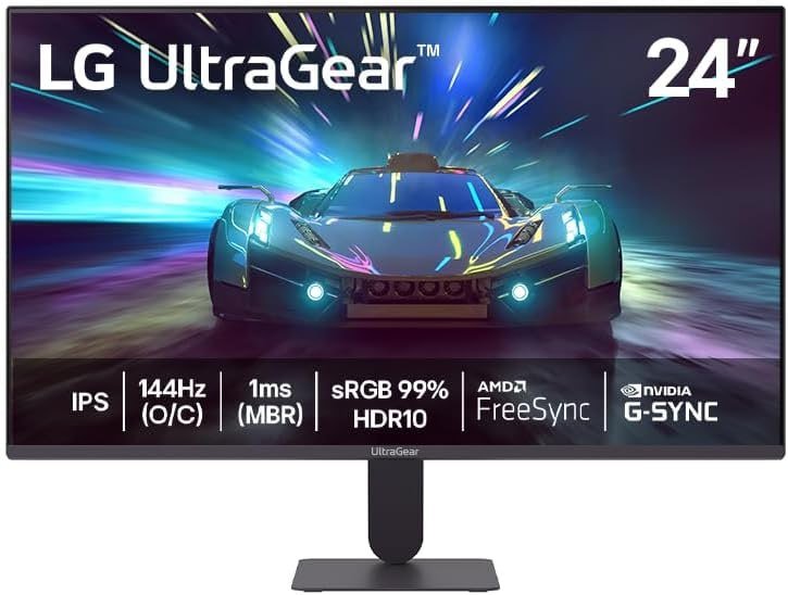 Monitor LG UltraGear™ 24G411A-B 27", FHD, 144Hz, 1ms (MBR), NVIDIA G-SYNC, AMD FreeSync, HDR10 🖥️