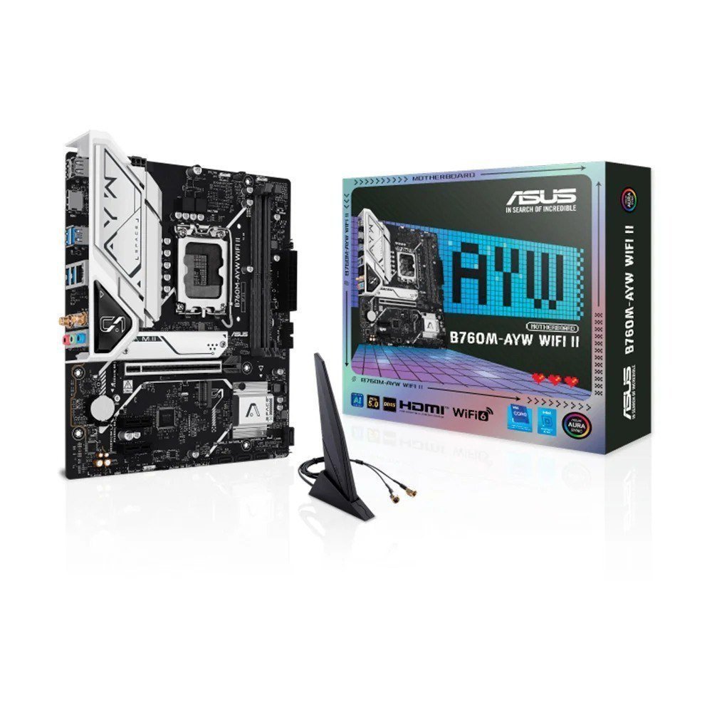 Placa Mãe Asus B760M-AYW, Intel LGA 1700, M-ATX, DDR5, Wi-Fi  
