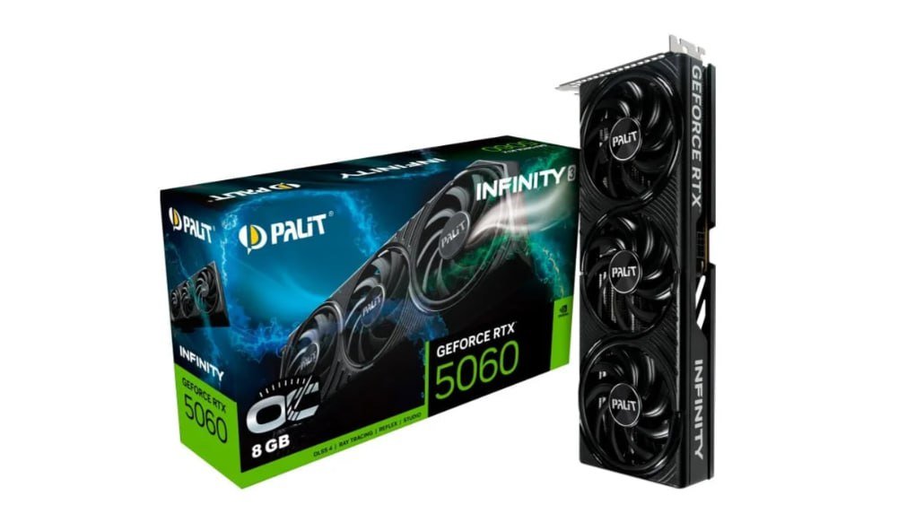 Placa de Vídeo Palit GeForce RTX 5060 Infinity 3 OC NVIDIA GeForce, 8GB GDDR7 🖥️🎮