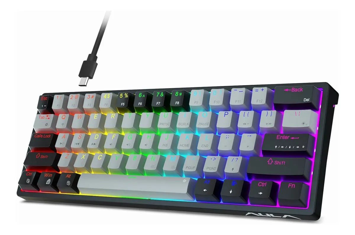Teclado Mecânico Aula F3261 Switch Blue 60% RGB 🖥️⌨️