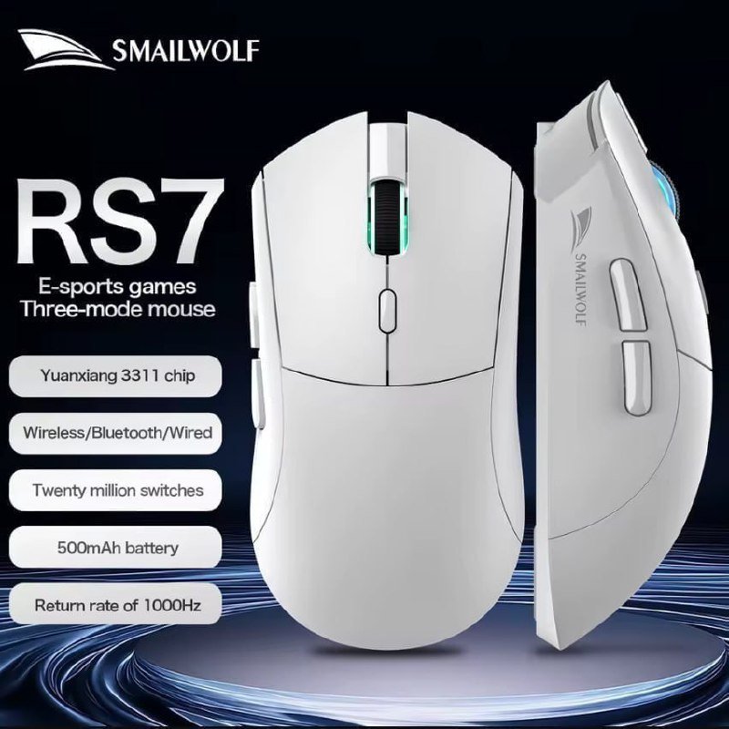 (2 Unidades) Mouse Gamer Sem Fio SMAILWOLF RS7, Sensor PAW3311 🎮🖱️