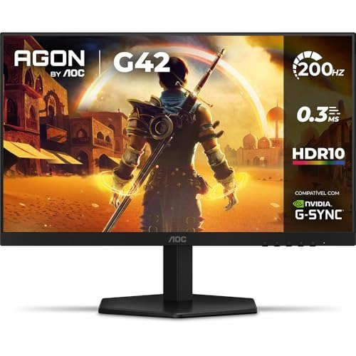 Monitor Gamer AOC AGON G42 24" 200Hz 0,3ms IPS HDR10 NVIDIA G-Sync 24G42HE 🖥️🎮