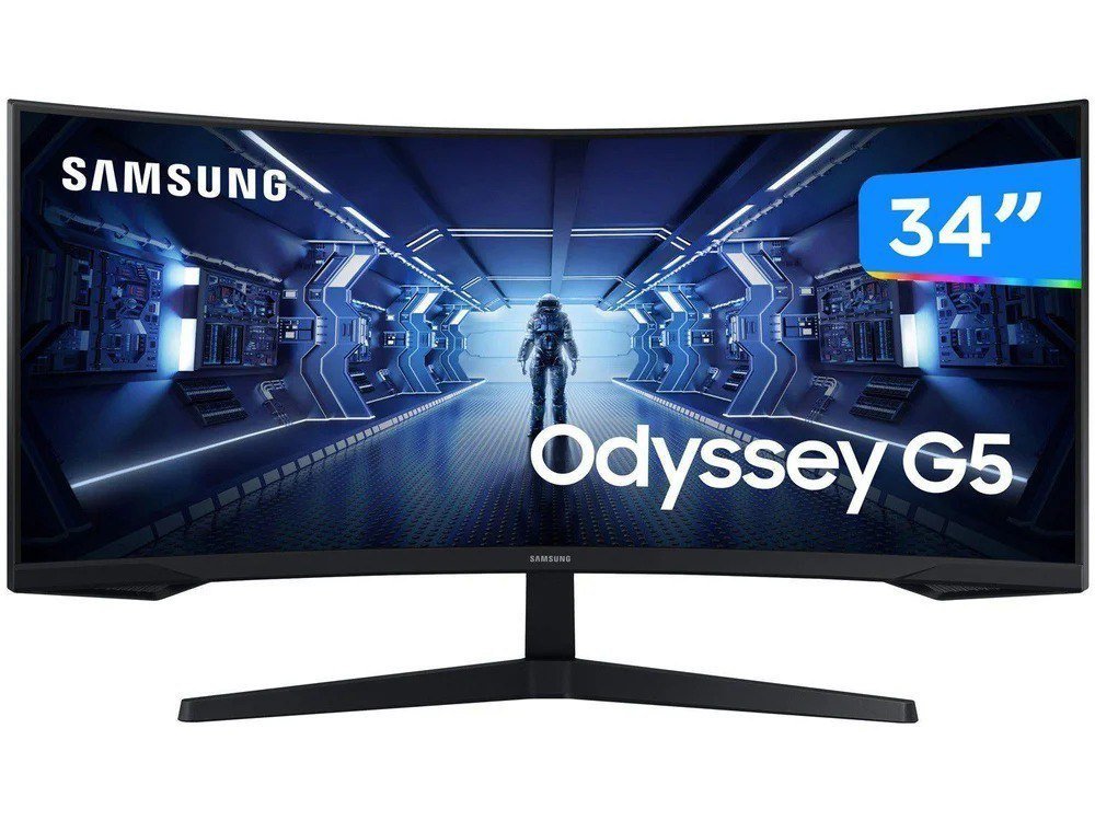 Monitor Gamer Curvo Samsung Odyssey G5, VA 34 POL UWQHD 165Hz 1ms 🖥️🎮