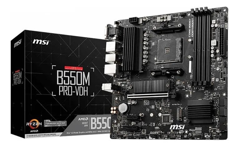 Placa Mãe Msi B550m Pro-vdh, Ddr4, Socket Am4 M-atx Amd B550 Preto