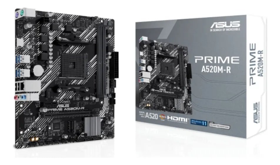 Placa Mãe Asus Prime A520m-r Am4 Ddr4 M.2 Chipset A520 Hdmi Preto 🖥️