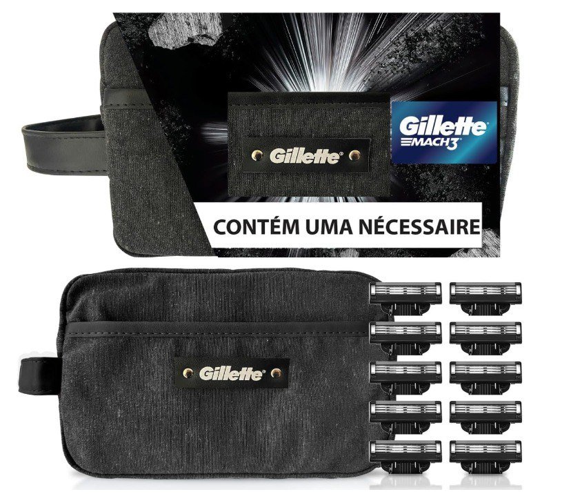 Gillette Mach3 Carbono Nécessaire + 10 Cargas 🪒🛒