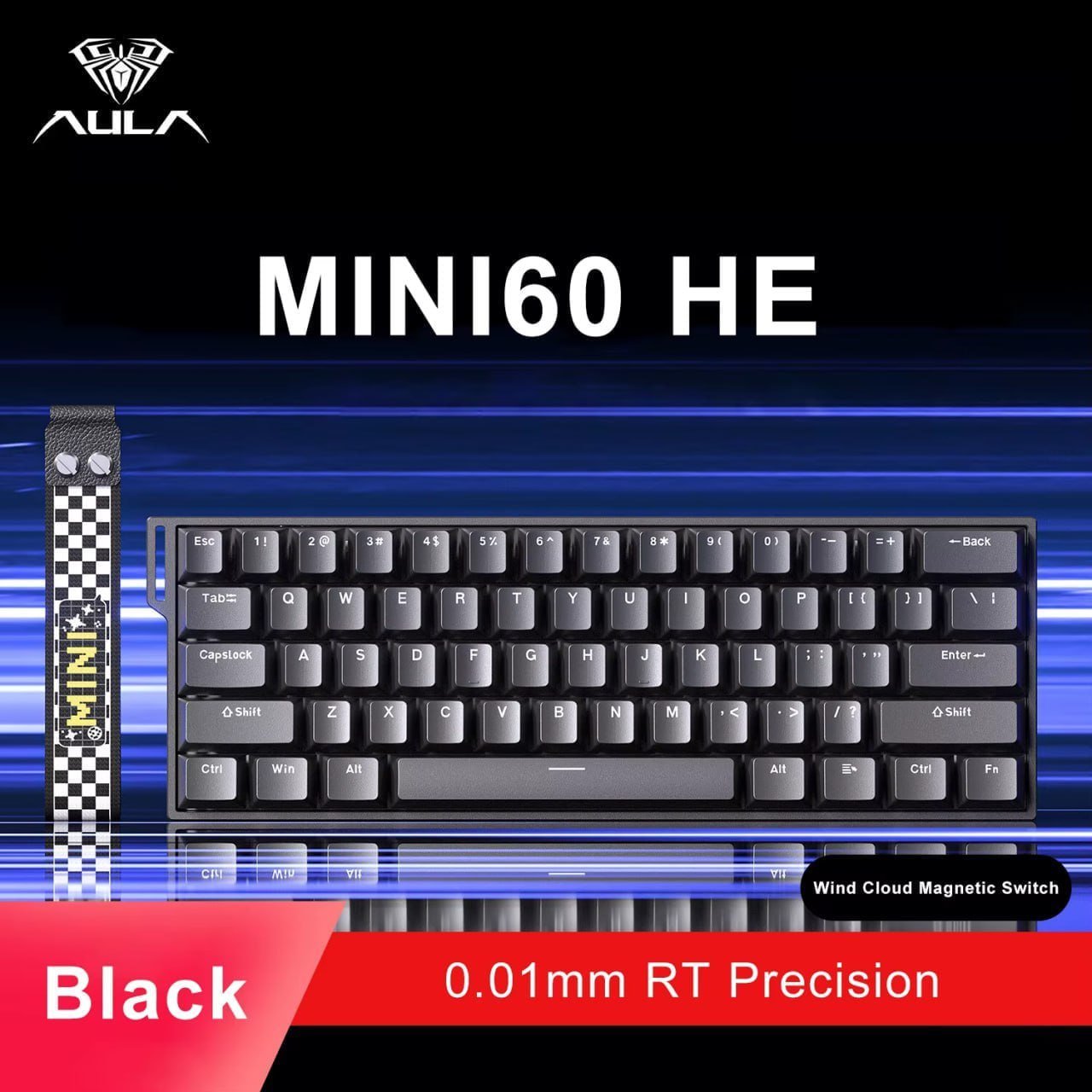 Teclado Sem Fio Magnético Aula Mini 60he, 0,01mm, 8000hz, tri-mode, Sem RGB 🎮⌨️