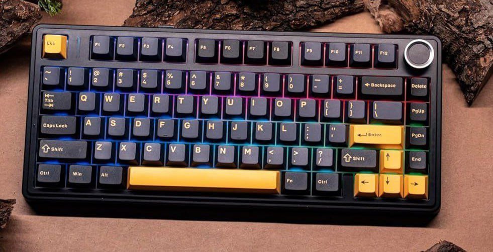 Teclado Sem Fio Mecânico AULA F75 RGB, Hot Swap, Keycaps PBT, Com Knob de Volume - Várias cores 🇧🇷🛒🎮