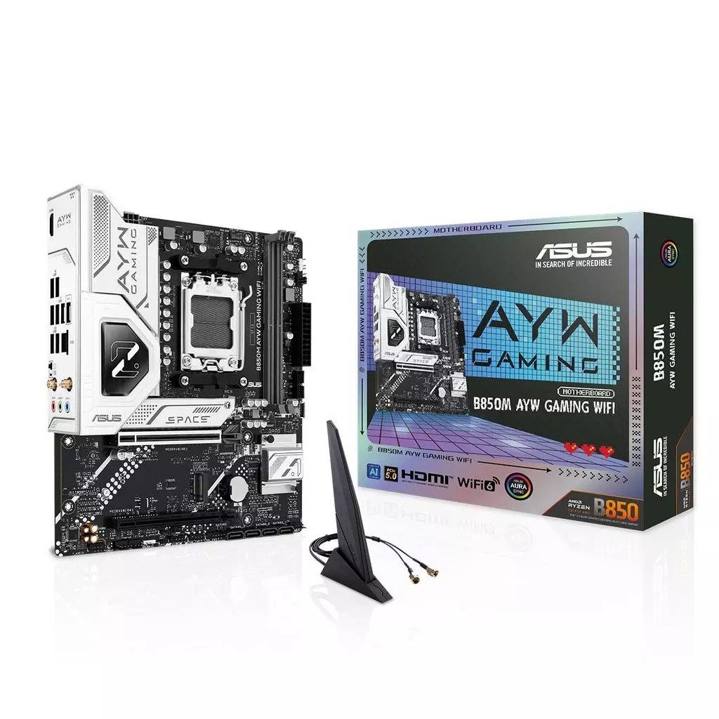Placa Mãe Asus para AMD AM5 B850M AYW Gaming Wifi mATX DDR5  