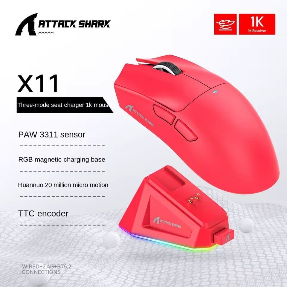 Mouse Sem Fio com Dock Attack Shark X11 🖱️🎮