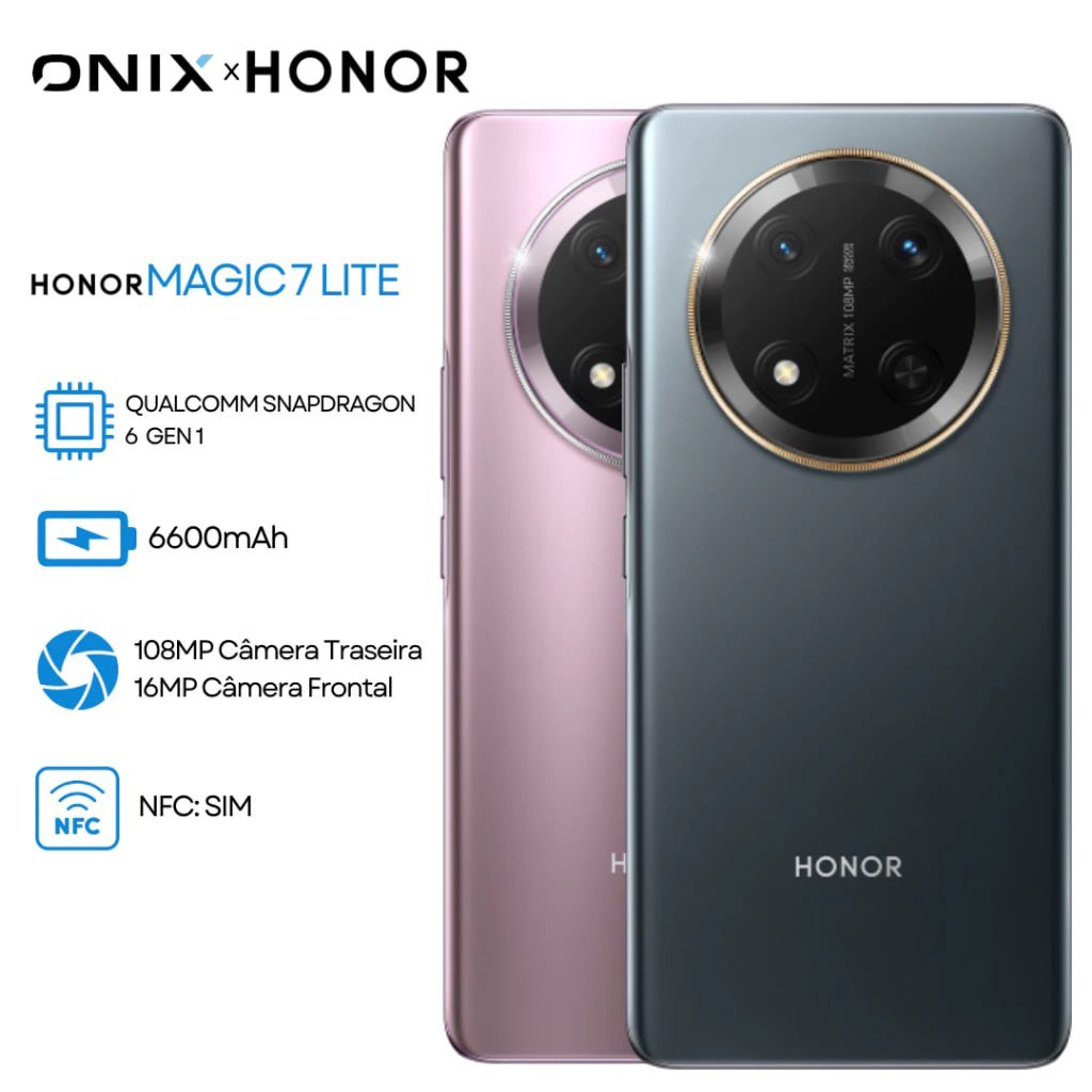 Honor Magic 7 Lite 5G 256GB+12GB RAM, Câmera 108MP, Processador Snapdragon 6 Gen 1 🛒📱