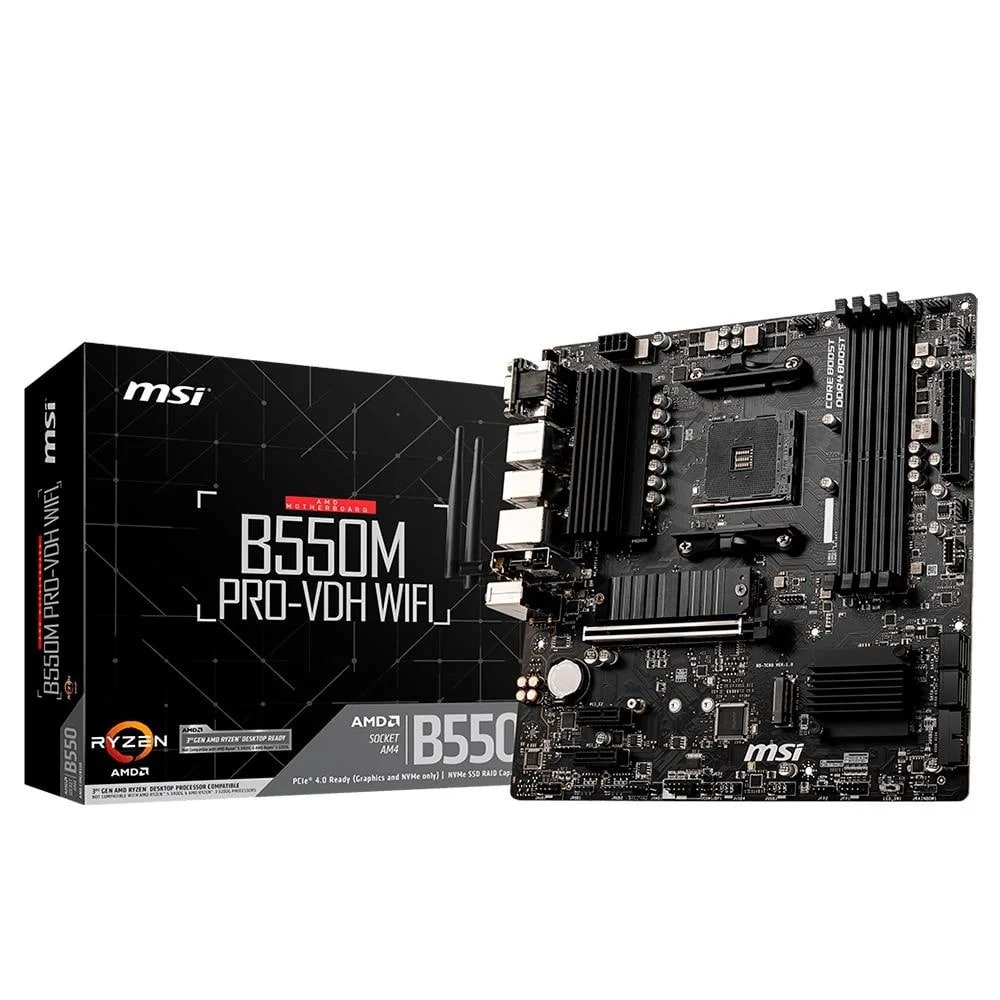 Placa-Mãe MSI B550M Pro-VDH WiFi, AMD AM4, mATX, DDR4