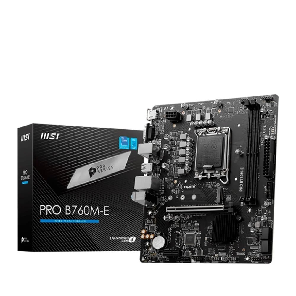 Placa-Mãe MSI Pro B760M-E, Intel LGA 1700, M-ATX, DDR4 🖥️
