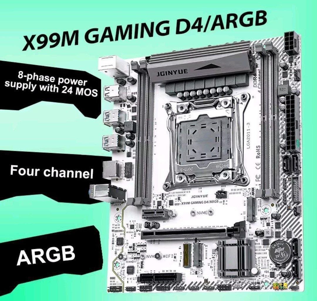 JGINYUE X99 GAMING D4 ARGB (Tem suporte ao TPM 2.0) 🖥️✨