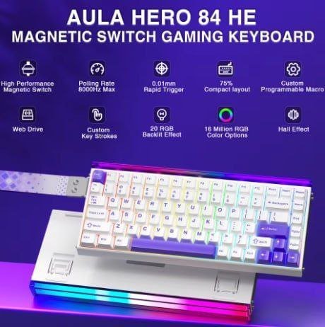 Teclado Magnético Aula Hero 84 He - 🇧🇷Envio do Brasil 🖥️⌨️