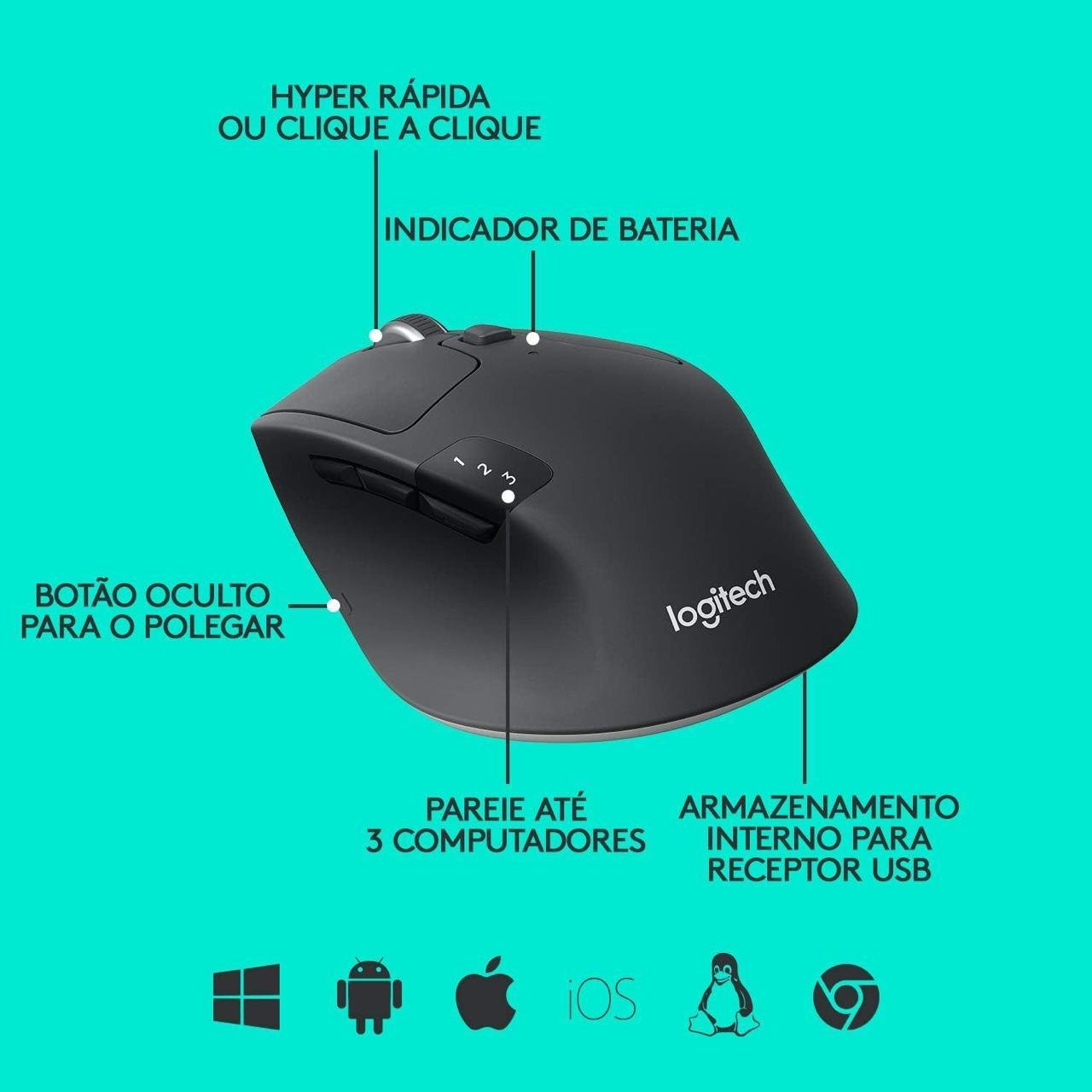 Mouse sem fio Logitech M720 Triathlon 🖱️🖥️